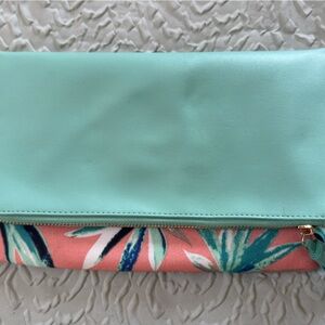 Floral Mint Clutch Bag